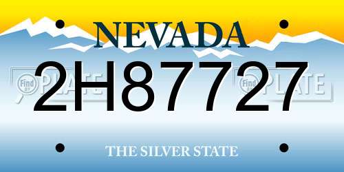 2H87727 Nevada License Plate