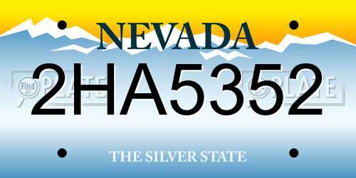 2HA5352 Nevada License Plate