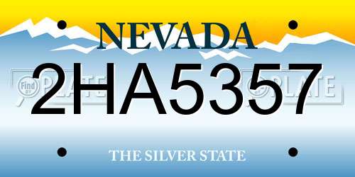 2HA5357 Nevada License Plate