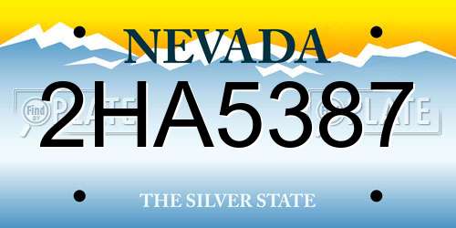2HA5387 Nevada License Plate