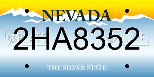 2HA8352 Nevada License Plate