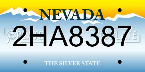 2HA8387 Nevada License Plate
