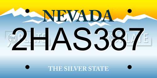 2HAS387 Nevada License Plate