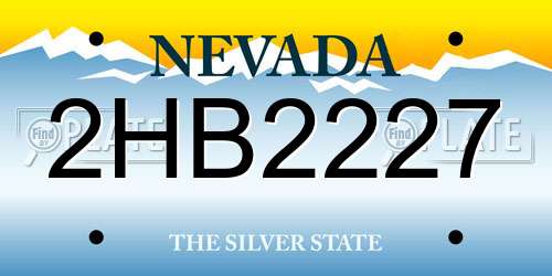 2HB2227 Nevada License Plate