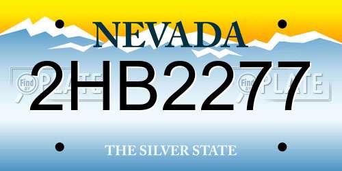 2HB2277 Nevada License Plate