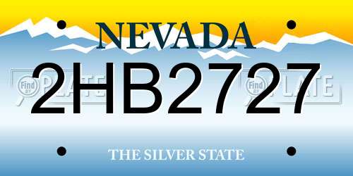 2HB2727 Nevada License Plate