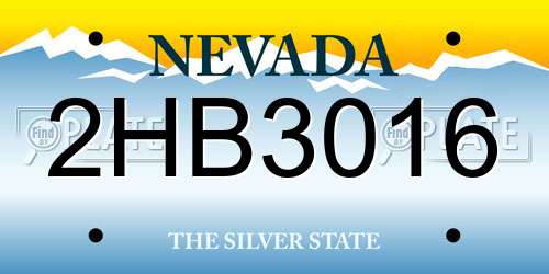 2HB3016 Nevada License Plate