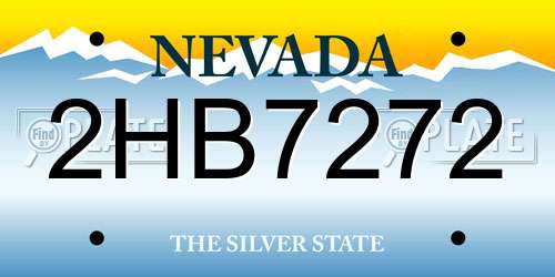 2HB7272 Nevada License Plate