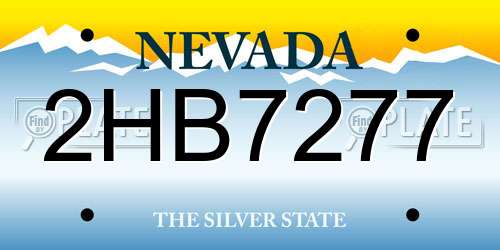 2HB7277 Nevada License Plate
