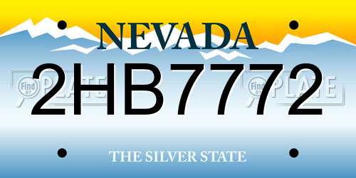 2HB7772 Nevada License Plate
