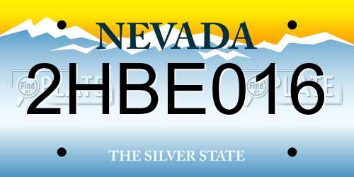 2HBE016 Nevada License Plate