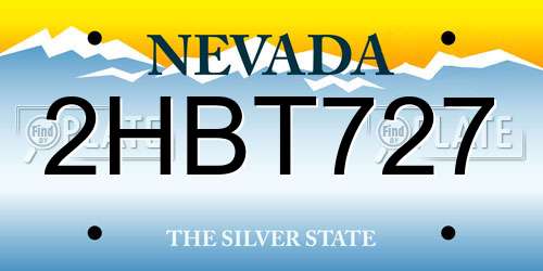 2HBT727 Nevada License Plate