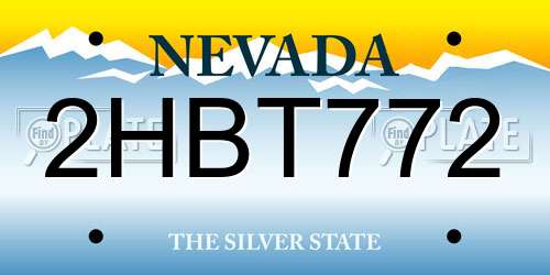 2HBT772 Nevada License Plate