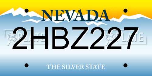 2HBZ227 Nevada License Plate