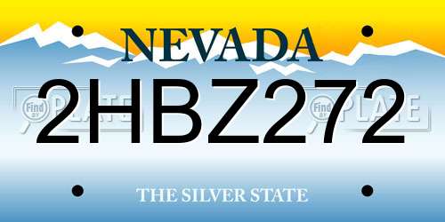 2HBZ272 Nevada License Plate