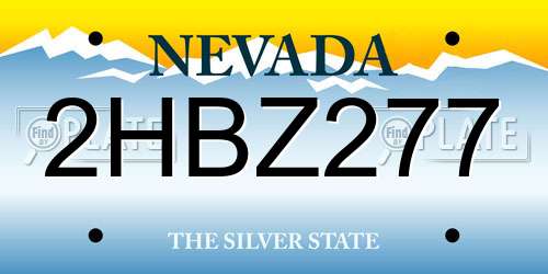 2HBZ277 Nevada License Plate