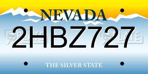 2HBZ727 Nevada License Plate