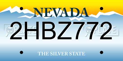 2HBZ772 Nevada License Plate