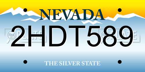 2HDT589 Nevada License Plate