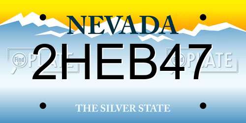 2HEB47 Nevada License Plate