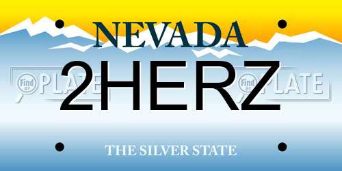 2HERZ Nevada License Plate