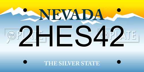 2HES42 Nevada License Plate