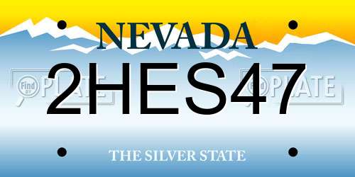 2HES47 Nevada License Plate