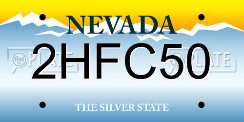 2HFC50 Nevada License Plate