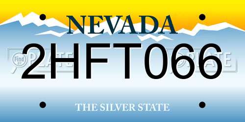 2HFT066 Nevada License Plate