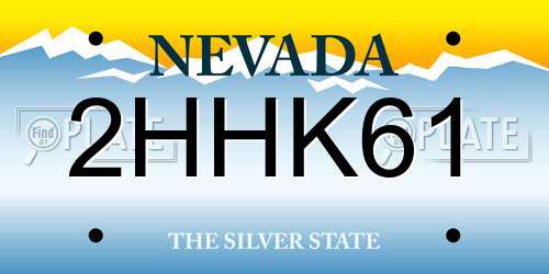 2HHK61 Nevada License Plate