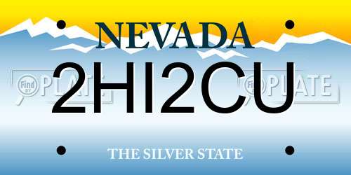 2HI2CU Nevada License Plate