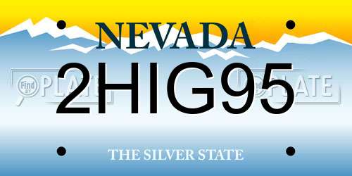 2HIG95 Nevada License Plate