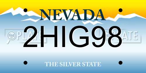 2HIG98 Nevada License Plate