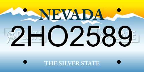 2HO2589 Nevada License Plate