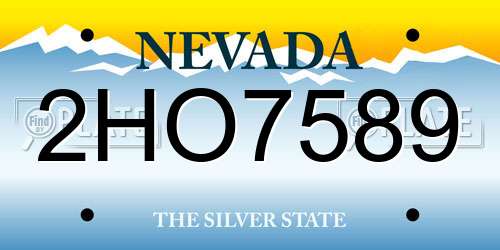 2HO7589 Nevada License Plate