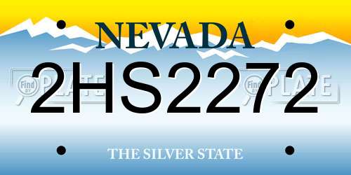 2HS2272 Nevada License Plate