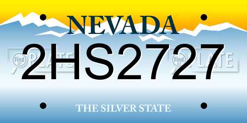 2HS2727 Nevada License Plate