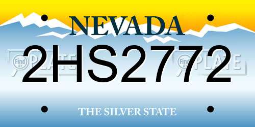 2HS2772 Nevada License Plate