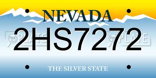 2HS7272 Nevada License Plate
