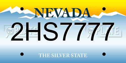 2HS7777 Nevada License Plate