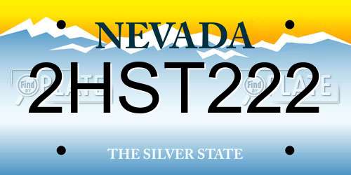 2HST222 Nevada License Plate