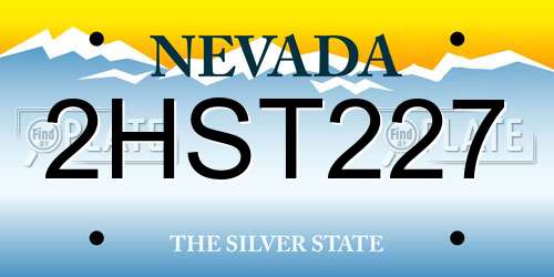 2HST227 Nevada License Plate