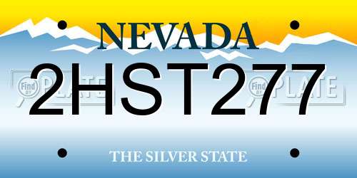 2HST277 Nevada License Plate