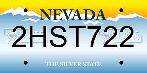 2HST722 Nevada License Plate