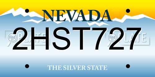 2HST727 Nevada License Plate