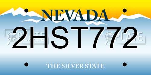 2HST772 Nevada License Plate
