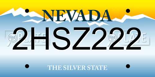 2HSZ222 Nevada License Plate