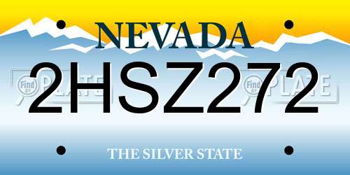 2HSZ272 Nevada License Plate
