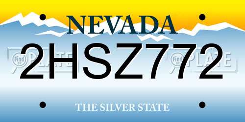 2HSZ772 Nevada License Plate