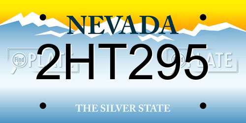 2HT295 Nevada License Plate